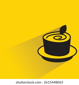 cake icon with shadow yellow background