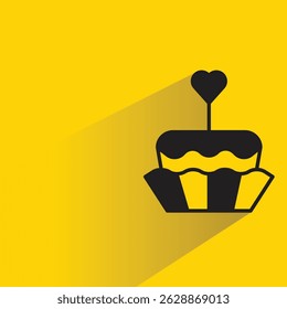 cake icon with shadow yellow background