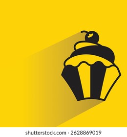 cake icon with shadow yellow background