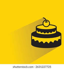 cake icon with shadow yellow background