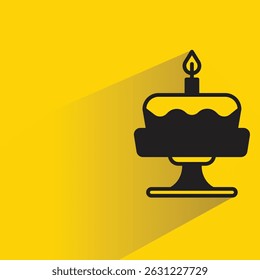cake icon with shadow yellow background