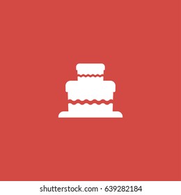 cake icon. sign design. red background