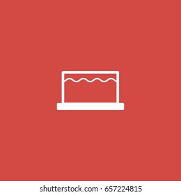 cake icon. sign design. red background