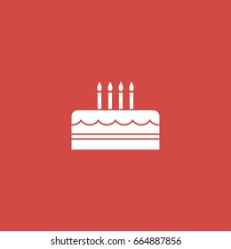cake icon. sign design. red background