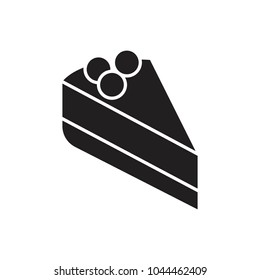Cake icon. Silhouette illustration of cake vector icon for web and advertising
