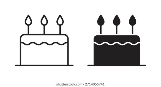 Kuchen Symbol Silhouette Vektorgrafiken. Bearbeitbare Striche