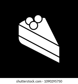 Cake icon. Silhouette Cake vector icon for web design isolated on black background