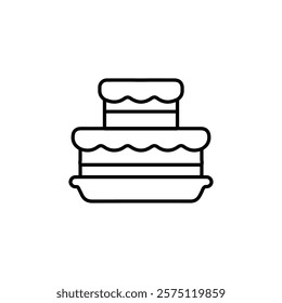 cake icon Simple outline illustration