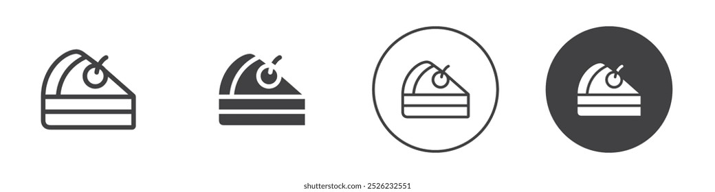 Ícone de bolo Contorno simples vetor logotipo