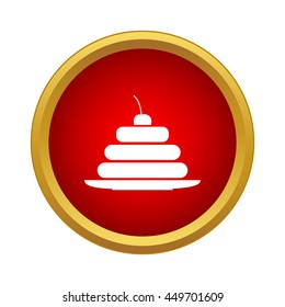 Cake icon in simple style on a white background