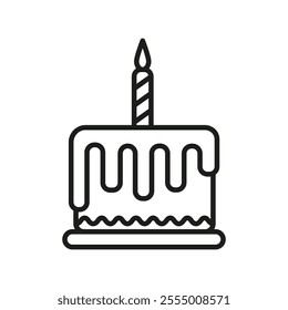 Cake icon Simple thin line flat symbol
