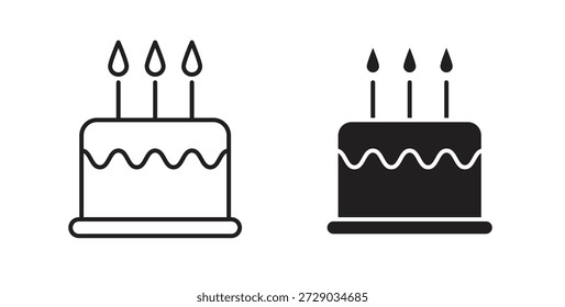Vectores simples del icono de la torta en negro, convenientes para los proyectos