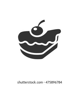 Cake icon in single color. Food sweet delicious glazed chocolate dessert