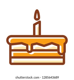 Cake icon. Single high quality cake related icon. Isolated cake symbols in white background. 