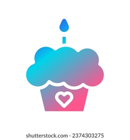 Cake icon solid gradient red purple blue colour mother day illustration vector element and symbol perfect.