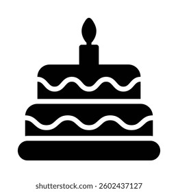 Cake Icon in Solid Style