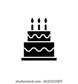 Cake icon symbol for apps and websites. Cake sign and symbol. Birthday cake icon