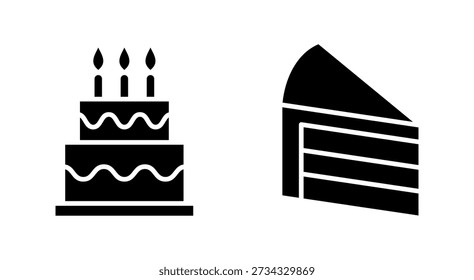 Cake icon symbol for apps and websites. Cake sign and symbol. Birthday cake icon