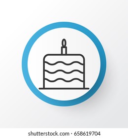 Cake Icon Symbol. Premium Quality Isolated Celebration Cake Element In Trendy Style.