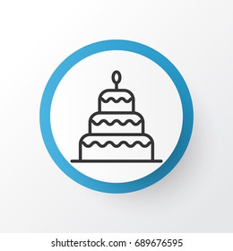 Cake Icon Symbol. Premium Quality Isolated Dessert  Element In Trendy Style.