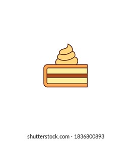 Cake icon. Thanksgiving icon. Simple, flat, outline, color.
