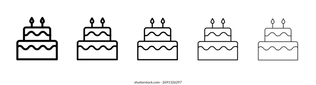Kuchensymbol. Dünne Linie Icons Sammlung für Web ui.