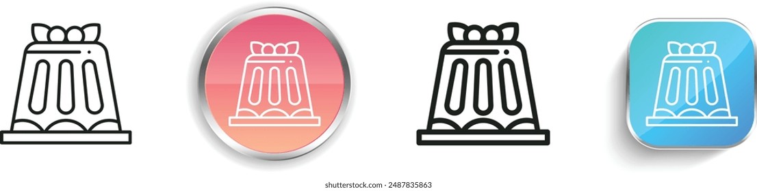 cake icon. Thin Linear, Regular and Button Style Design Isolated On White Background