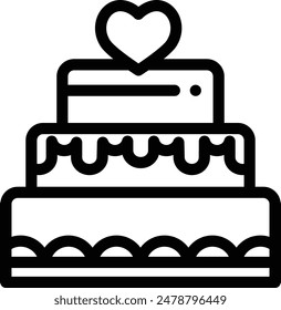cake icon. Thin Linear Style Design Isolated On White Background