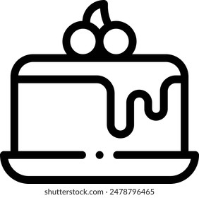 cake icon. Thin Linear Style Design Isolated On White Background