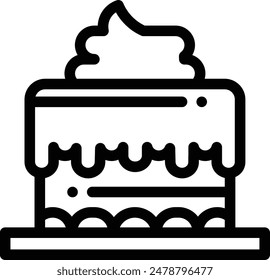 cake icon. Thin Linear Style Design Isolated On White Background