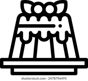 cake icon. Thin Linear Style Design Isolated On White Background