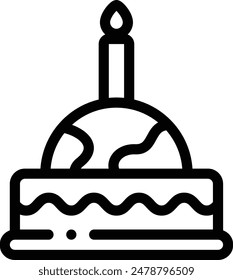 cake icon. Thin Linear Style Design Isolated On White Background