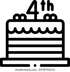 cake icon. Thin Linear Style Design Isolated On White Background
