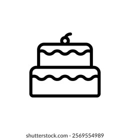 Cake icon Thin vector set