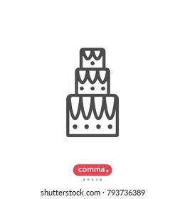 Cake icon vector