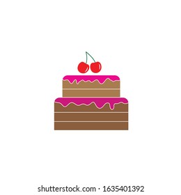 cake icon vector  Birthday cake sign 