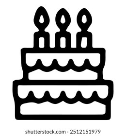 Cake icon vector. Birthday cake icon. Cake signs and symbols for web and mobile applications.