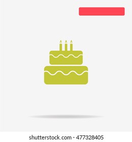 Cake icon. Vector concept illustration for design.