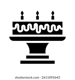 cake icon vector design - high quality glyph style