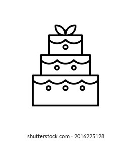 Cake icon vector. dessert illustration sign. sweet symbol or logo.