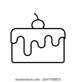 Cake icon vector. dessert illustration sign. sweet symbol. Birthday logo. Bakery web icon.