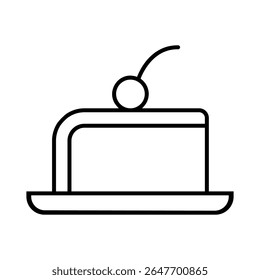 Cake icon vector. dessert illustration sign. sweet symbol. Birthday logo. Bakery web icon.