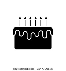 Cake icon vector. dessert illustration sign. sweet symbol. Birthday logo. Bakery web icon.
