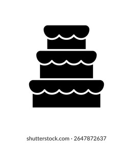 Cake icon vector. dessert illustration sign. sweet symbol. Birthday logo. Bakery web icon.