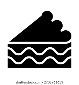 Kuchen-Symbol, Vektor. Dessert-Illustrationszeichen. süßes Symbol. Logo zum Geburtstag. Websymbol für Bäckerei.