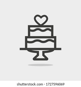 Cake icon. Vector in flat design