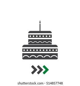 Cake Icon Vector flat design style