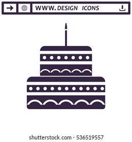 Cake Icon Vector flat design style