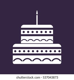 Cake Icon Vector flat design style