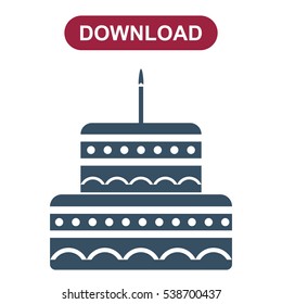 Cake Icon Vector flat design style